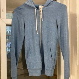 Light Blue American Apparel Zip Up Hoodie